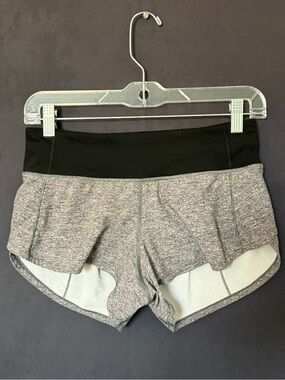 lululemon athletica Gray Athletic Shorts with Black Waistband